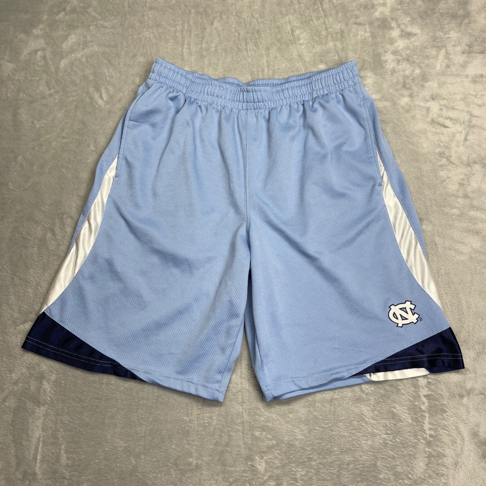 VTG UNC Tar Heels Basketball Shorts Mens Large Blue NCAA Mesh Pro Edge Y2K
